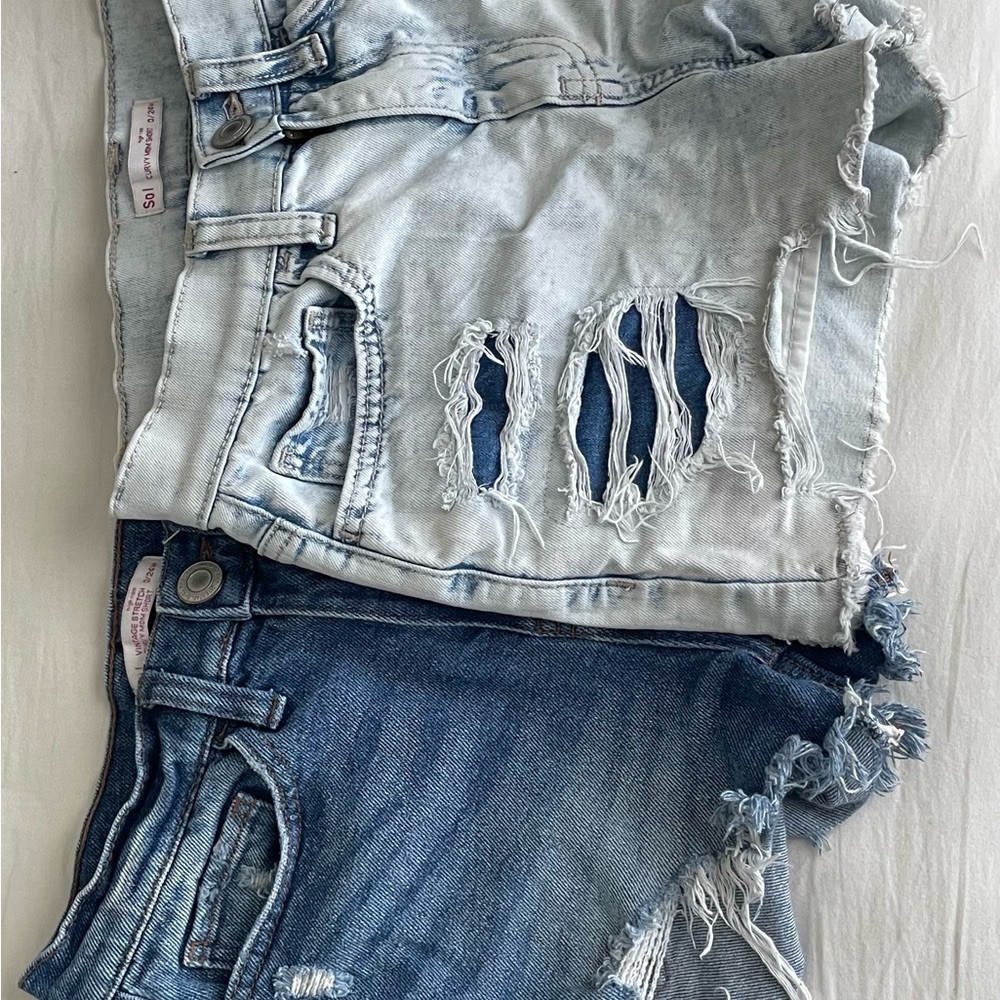 Curvy Mom Shorts Sz 24! High-waisted, comfy, gently used. $20/both!